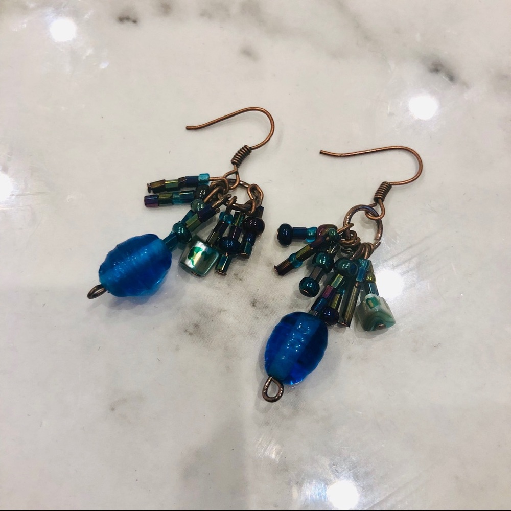 Blue dangle earrings 💙